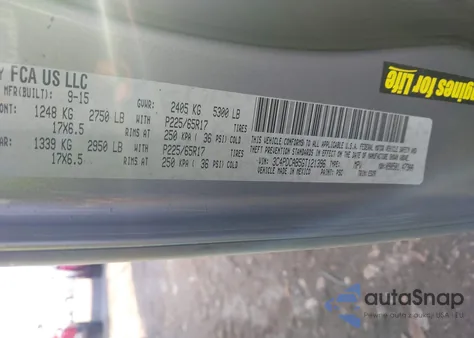 2016 Dodge Journey Se from USA, damaged, VIN 3C4PDCAB5GT121396